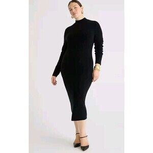 J.Crew Tencel Silk Blend Turtleneck Sweater Dress Bodycon $198 Size S NWT